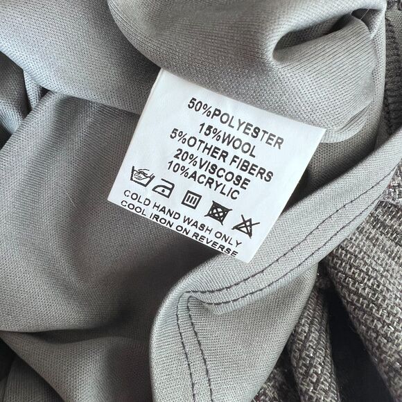 Classic Pencil Dress Sz 12 Gray Plaid Pleated Transitional Business Casual Work - Picture 10 of 12